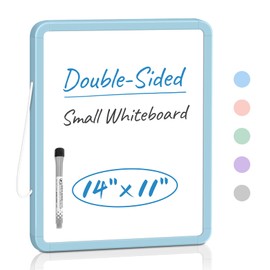 Small Double-Sided White Board Dry Erase Board For Wall, 14"x11" Hanging Whiteboard for Door, Mini Dry Erase Board with a black dry erase marker, Small Whiteboard for Kids Students, Back To School, Bl