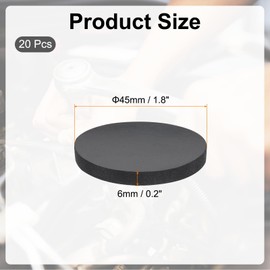 PATIKIL Rubber Resistant Washers 20 Pieces 45 mm ID x 6 mm Thick Rubber Round Sealing Pads Socket Spacer Washer for DIY Sealing Crafts, Black