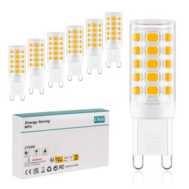 Ocixhbe G9 LED Bulb Dimmable 3W, T4 G9 4W Replacement for 40 Watts Halogen, 2700K Soft Warm White, Chandelier Lighting, AC 120V No-Flicker, Pack of 6