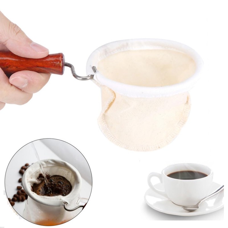 Leadigol Coffee Filter,Flannel Cloth Coffee Filter Strainers,Reusable Coffee Sock with