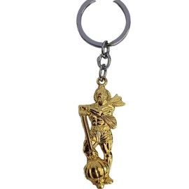 Bro Mart Standing With Gada Bajrangbali | Lord Hanuman | Pavanputra | Shiny Metal Keychains/Keyring For Men,Women, Car and Bikes and home (Multi Color)