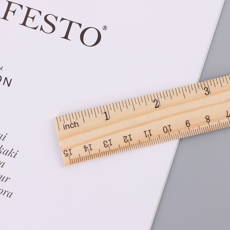 Lyguy Wooden Ruler, Wooden Ruler Double Sided Student School Office