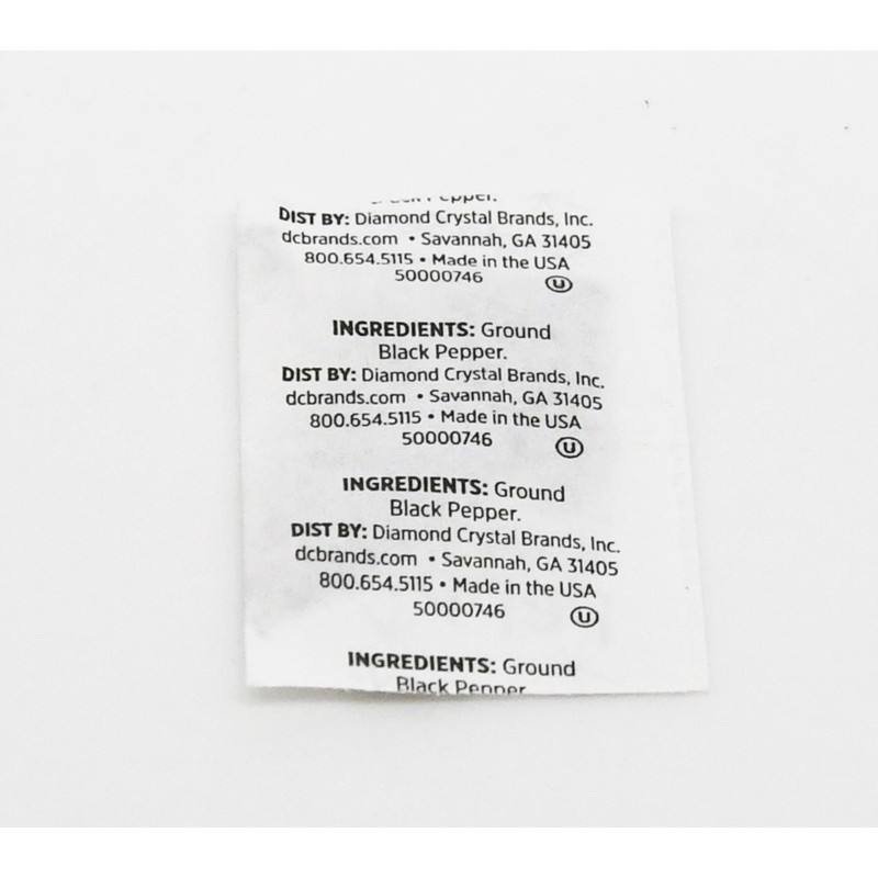 Single Serv Flat Ground Black Pepper Packets - Easy Open