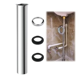 Sink Pipe Drain Extension, Universal Immersion Pipe for Siphon, Siphon Immersion Pipe 300 mm Stainless Steel, Extension Pipe Drain, Siphon Immersion Pipe Extension, Suitable for Kitchen Sink (Silver)