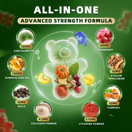 Lukaree Saw Palmetto for Men & Women, 15 in 1 Saw Palmetto Extract Gummies with Pumpkin Seed Oil, Prostate Health Supplements for Men, Advanced DHT Blocker, Hair & Urinary Health Support, 2 Pack