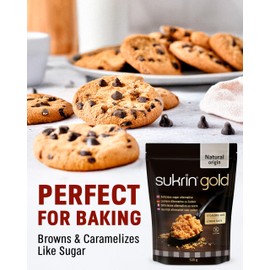 Sukrin Gold 500g Natural Sweetener, Sugar Free Brown Sugar Substitute, Zero Calorie Granulated Erythritol & Stevia Sweetener, Gluten Free Vegan Keto Sweeteners for Tea and Coffee, Baking