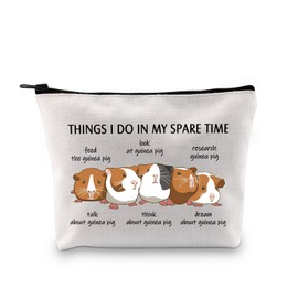 Guinea Pig Lover Makeup Bag - Things I Do in My Spare Time - Owner Gift - Themed Cosmetic Bag for Guinea Pig Mom
