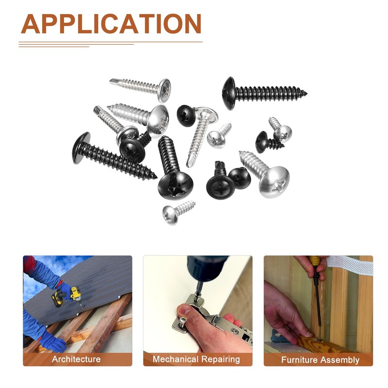 sourcing map 100Pcs #8x3/4" Phillips Head Self Tapping Screws, 410