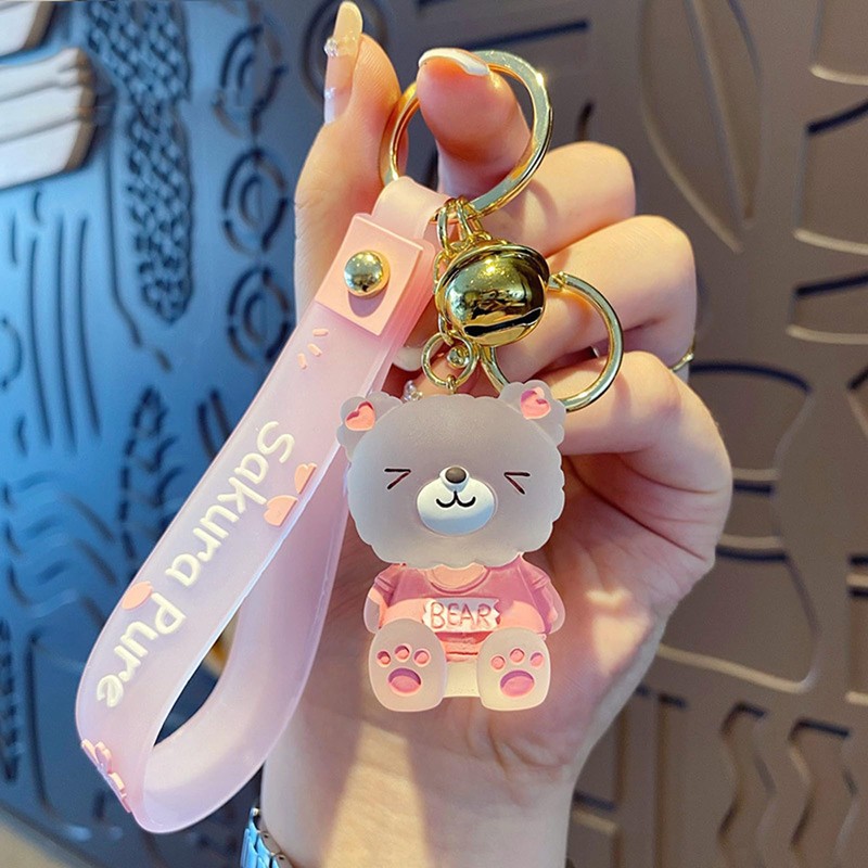 TOU-BEGUIN Charms Keychain, Cute Kawaii Bear Car Key Ring Decoration,