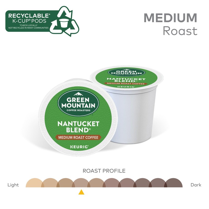 Green Mountain Coffee Roasters Nantucket Blend, Single-Serve Keurig K-Cup Pods,