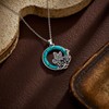 DOLIOX Genuine Turquoise Necklace for Women Butterfly Pendant 925 Sterling
