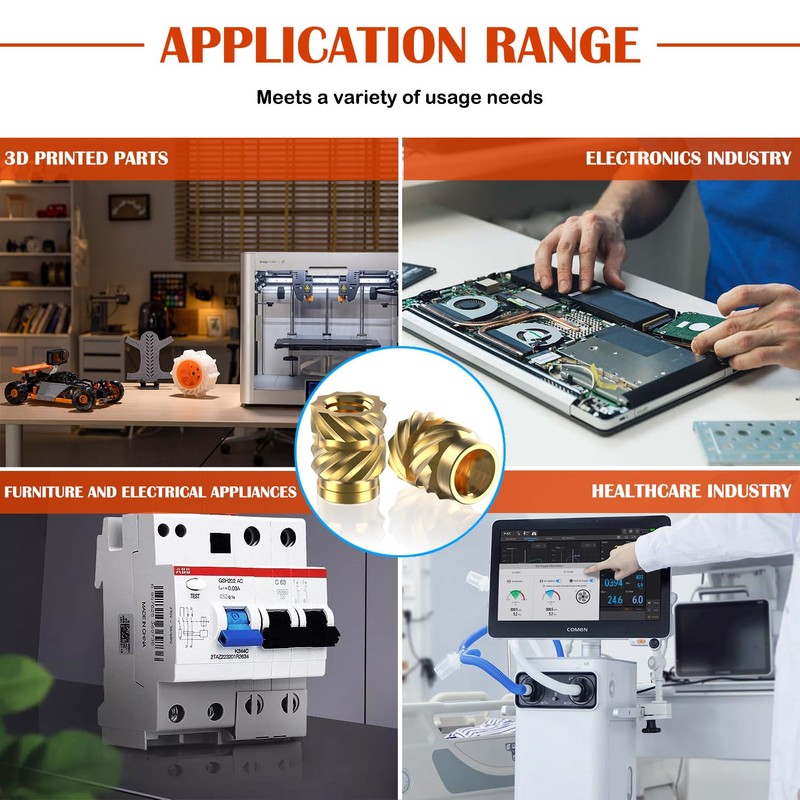 220Pcs M2 Threaded Inserts, M2 Female Thread Metric Knurled Nuts