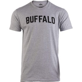 Ann Arbor T-shirt Co. Buffalo | Classic Retro City Grey New York Lake Erie Vintage NY Men's or Women's Tee - Adult, Large