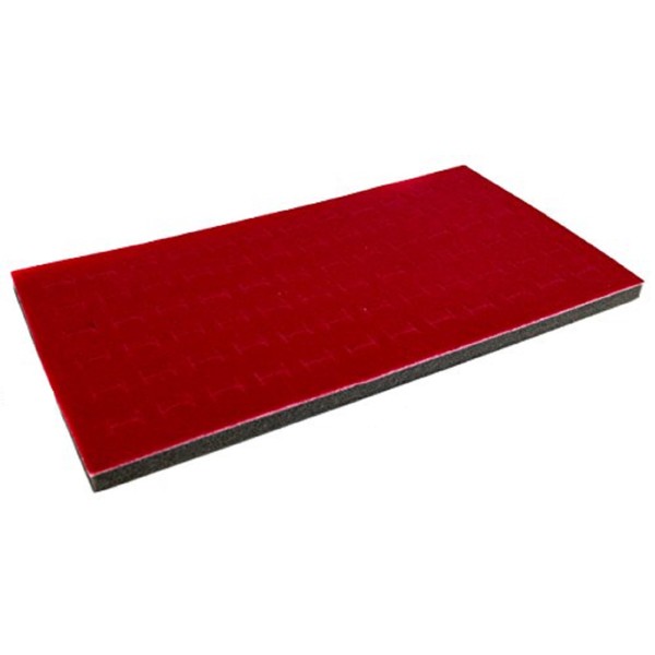 Novel Box Red Ring Display 72-Slots Foam 14.25x7.62x0.62 Inches -