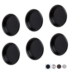 Enconker 6PCS Closet Door Finger Pull 2-1/8”, Sliding Door Hardware Black, Round Insert Bypass Closet Door Handle, Easy Snap-in Installation for 5/16”Depth x 2-1/8" Diameter Opening Hole