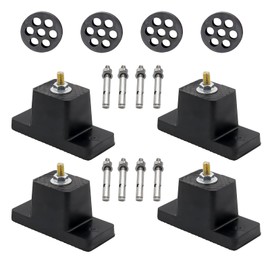 [4 Pack] Heavy-Duty Anti-Vibration Pads Rubber Isolator Mounting Brackets Kit with 8 Expansion Screws + 4 Shock Absorbing Pads – Designed for Mini Split AC/Central Air Conditioner/Air Compressor Feet