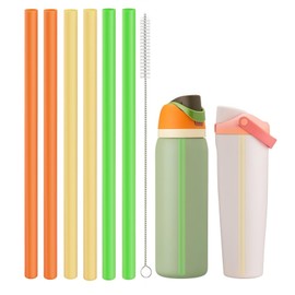 Straws Replacement Compatible with Owala Freepsip 24oz,32oz Water Bottle,Replacement Parts For Owala Free Sip Sway 30 oz,Include 6 BPA-FREE Straws and 1 Cleaning Brush