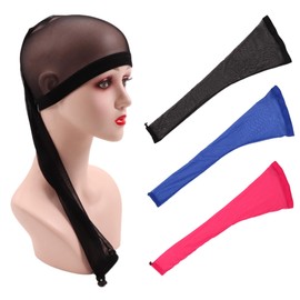 Boyiexin 27.6 inch Long Hair Sleeve Cap for Weaves Knotless Braids, Stretchy Hair Weave Sleeve for Women, Wig Sleeve Cap with Elastic Band for Crochet locs Bun dreadlock (Black)