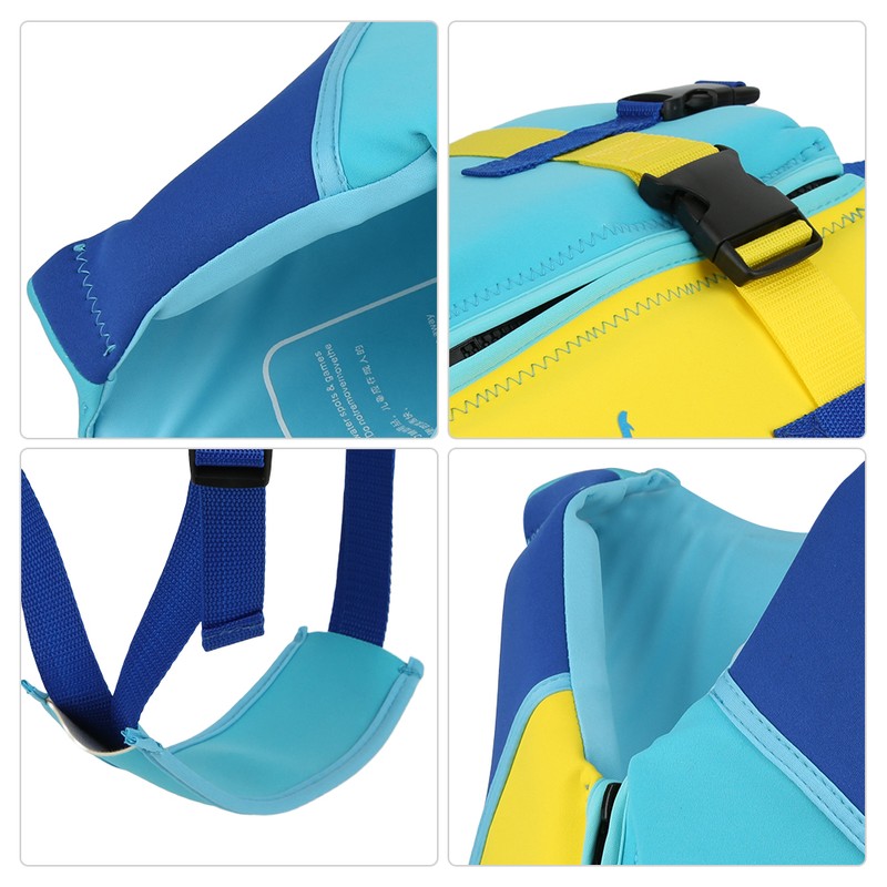 Neoprene Blue Yellow Summer Children Life Jacket Fin Buoyancy Floating