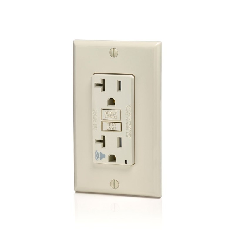 Leviton GFTA2-T SmartlockPro Self-Test Slim GFCI with Audible Trip Alert,