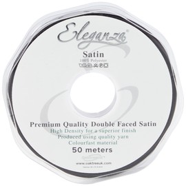 ELEGANZA Double Faced Satin 3mm x 50m Black No.20, 3 mm x 5 0m