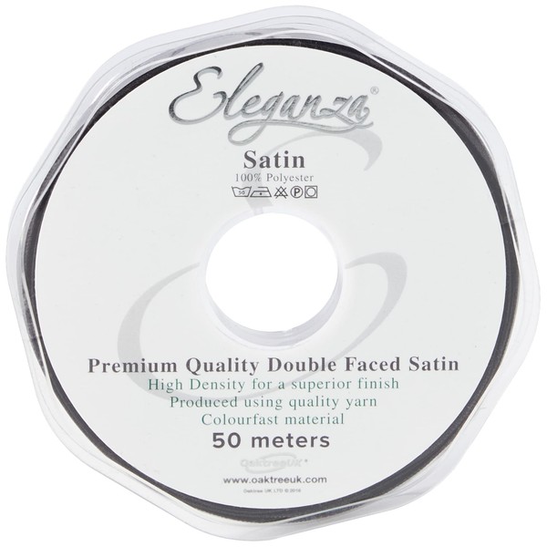ELEGANZA Double Faced Satin 3mm x 50m Black No.20, 3