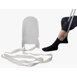Aidapt Gutter Style Sock Aid,Easy Pull On Assistance for Elderly,Back Pain,Disabled,Hip Replacement,Post Surgery,Guidance Straps,Dressing Aid,Compression Socks,Pregnant,Flexible