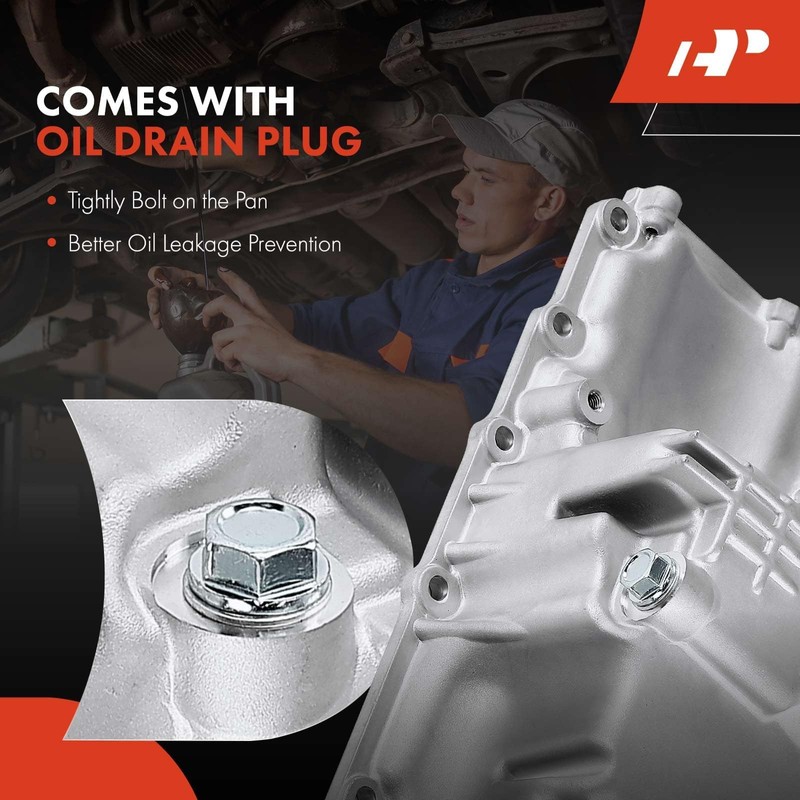 A-Premium Engine Oil Pan Sump with Drain Plug Compatible with