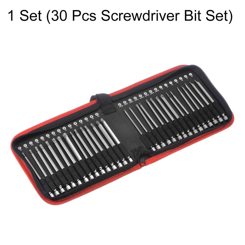 sourcing map 30pcs Screwdriver Bit Set 1/4" Hex Shank 4"