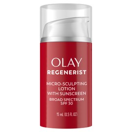 Olay Regenerist Micro-Sculpting Cream Face Moisturizer with Sunscreen SPF 30, Anti-Aging Daytime Facial Moisturizer, Hydrating Face Cream with Amino-Peptide Complex and Niacinamide, 0.5 oz