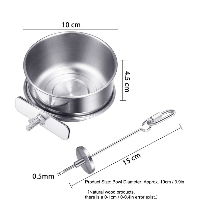 4 Pieces Parrot Food Cup Stainless Steel Bird Food Fruit