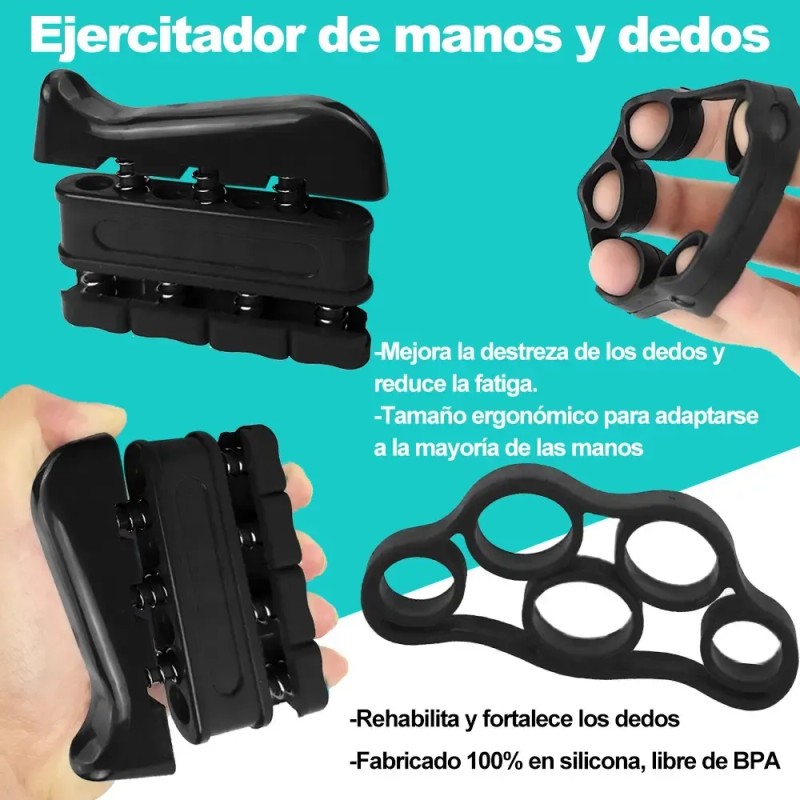 Entrenamiento De Agarre Mano Elastica Fortalecedor Dedo 9pcs