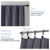Simplebrand Ava Grey Blackout Curtains for Bedroom 63 Inch Length