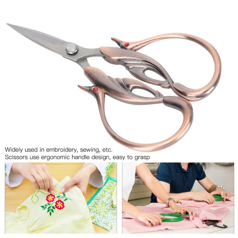 Scissors Retro DIY Swan Shaped Cross Stitch Household Cloth Cutting