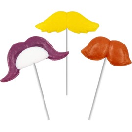 Fruidles Party Fun Mustache Lollipops Mixed Fruit Flavor Party Suckers Perfect Mustache Party Favors For Your Mustache Party (24 - Pack)