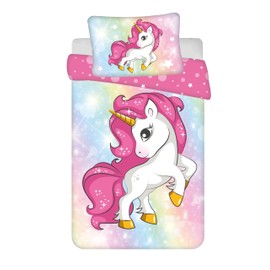 TAMEOLIE Unicorn Children's Bed Linen 100 x 135 cm 40 x 60 cm 100% Cotton Unicorn Horse Bed Linen Baby Bedding Girls Bed Linen