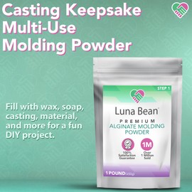 Casting Keepsakes Luna Bean Alginate Molding Powder Refill for Hand Casting Kit - Non-Toxic Alginate Material 1 lb (450g) - Perfect for Anniversaries, Couples, Birthdays & Family Activities