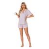 LYANER Women's Pajama Sets Striped Button Down Pj Set Sleepwear