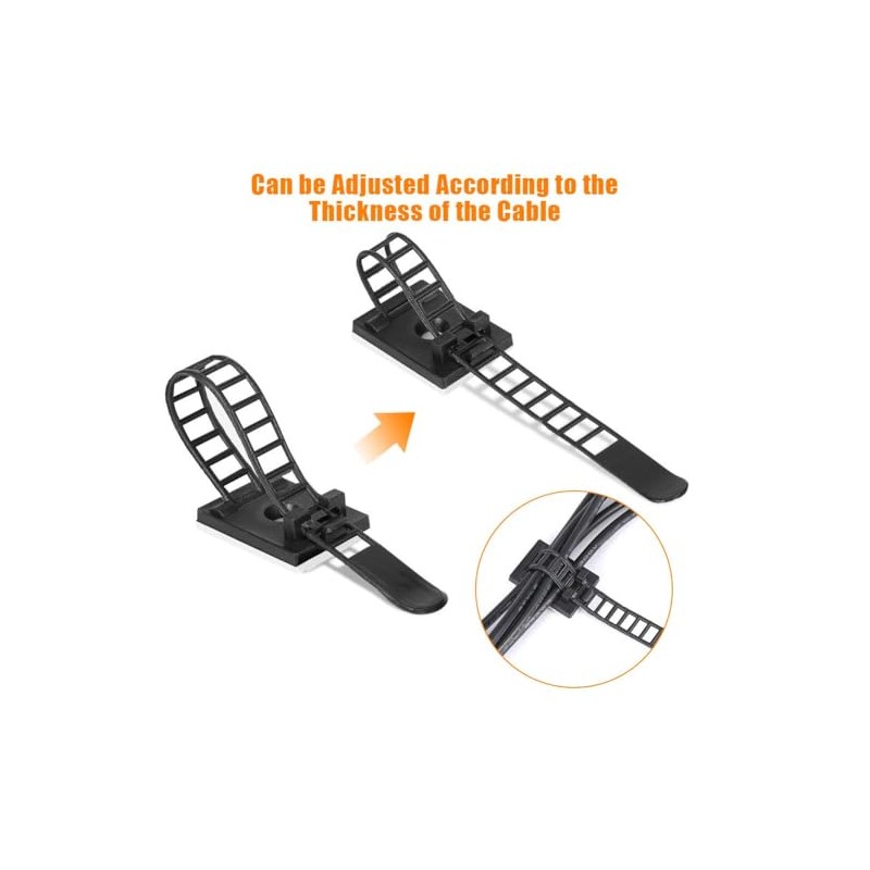 50 Piezas Organizadores Cables Reutilizables Pinzas Adhesivas para Cables de