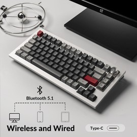 81 Pro Full Metal Custom Mechanical Keyboard, QMK/VIA Double-Shot PBT Keycap RGB Backlight Hot-swappable Dedicated Winter Bonfire Switch Mechanical Keyboard Compatible with Mac Windows Linux