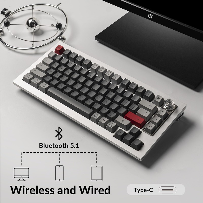 81 Pro Full Metal Custom Mechanical Keyboard, QMK/VIA Double-Shot PBT