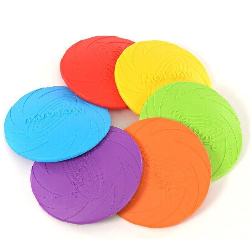 Dog Frisbee Rubber Pet Puppy Safe Exercise Fetch Outdoor Training