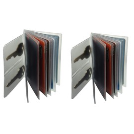 Set of 2 Heavy Duty Vinyl 6 Pages Insert with Fancy Key Tab for Bifold or Trifolds Wallet Made in USA