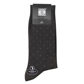 Sox & Lox Buy Sox and Lox Mens Business Socks with Seamless Toe Black Dots Size 6 to 11 Online