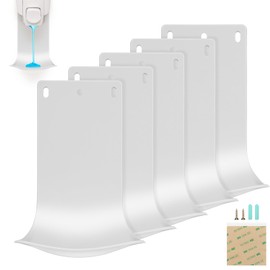 ZIOZERTT 5PCS Drip Tray Wall Mount Soap Dispenser Bracket, Laundry Detergent Drip Catcher, Easy to Clean (White)