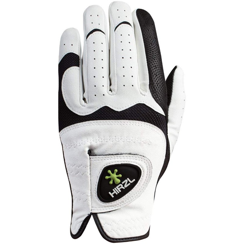 Hirzl Hybrid PLUS Golf Glove (White/Black, Medium/Large)