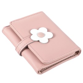 FdcLixuvol Cute Purse Flowers Women's Small Coin Bag Purse for Girls and Boys Women's Small Mini Wallet Made of Soft PU Leather Thin Bifold for Gifts Women Friends Anniversary (Pink), pink