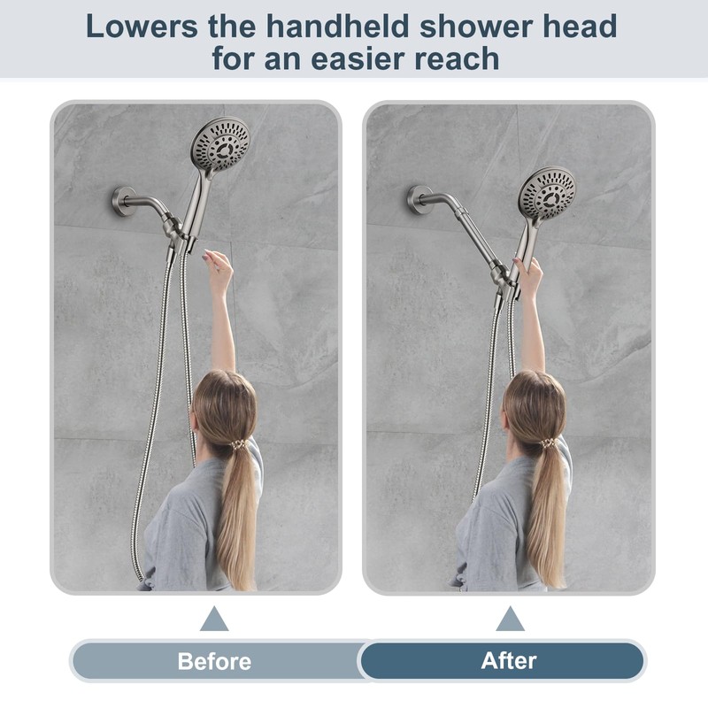 BRIGHT SHOWERS Shower Arm Extender for Rain and Handheld Shower