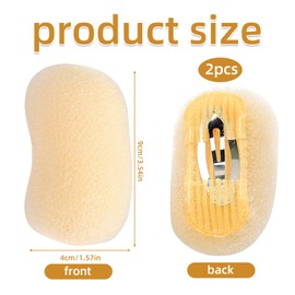 2Pcs Hair Padding, Hair Padding for Updos, Bump It Up Volume Hair Base,Hair Padding Tool, Fluffy Hair Maker Beehive Hair Style Tool for Women Girls DIY Hairstyles (Beige)