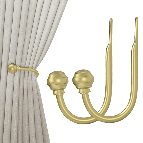 Hion Ganchos de cortina dorados para cortinas, 2 unidades, para